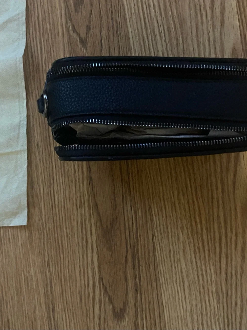 Coach Black Pebbled Leather Phone Case with Logo Patch